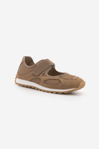 Kadın Mary Jane Bantlı Günlük Spor Babet Sneaker Yotina - Camel Süet