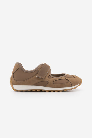 Kadın Mary Jane Bantlı Günlük Spor Babet Sneaker Yotina - Camel Süet