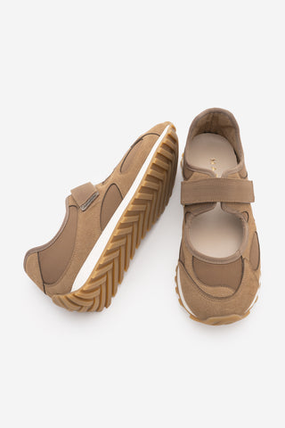 Kadın Mary Jane Bantlı Günlük Spor Babet Sneaker Yotina - Camel Süet