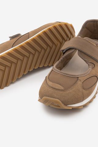 Kadın Mary Jane Bantlı Günlük Spor Babet Sneaker Yotina - Camel Süet
