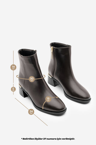 Kadın Topuklu Bot Lumbi - Kahve