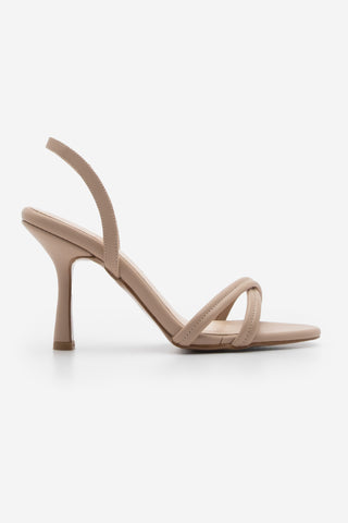 Kadın Atkılı Topuklu Sandalet Yetre - Bej