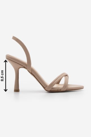 Kadın Atkılı Topuklu Sandalet Yetre - Bej