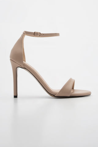 Kadın Bantlı Topuklu Sandalet Torhen - Bej