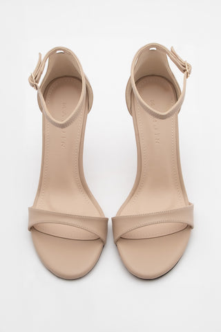 Kadın Bantlı Topuklu Sandalet Torhen - Bej