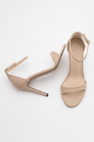Kadın Bantlı Topuklu Sandalet Torhen - Bej