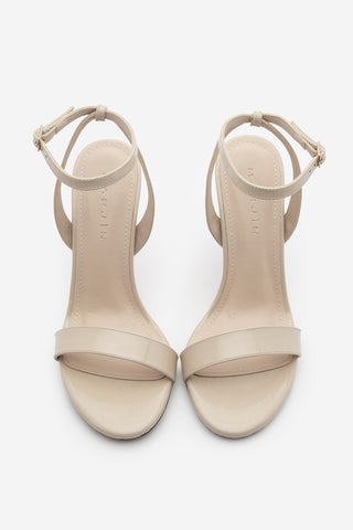 Kadın Bantlı Topuklu Sandalet Fertis - Bej Rugan