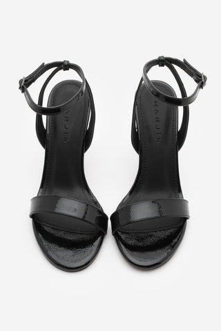 Kadın Bantlı Topuklu Sandalet Fertis - Siyah Rugan