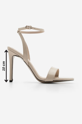 Kadın Bantlı Topuklu Sandalet Fertis - Bej Rugan