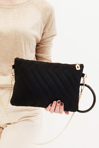 Kadın Portföy&Clutch Çanta Yanga - Siyah Süet