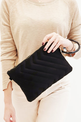 Kadın Portföy&Clutch Çanta Yanga - Siyah Süet