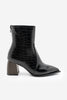 Kadın Topuklu Bot Erves - Siyah Croco