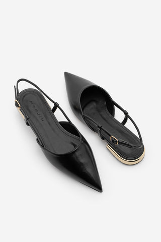 Kadın Sivri Burun Arkası Açık Babet Segos - Siyah