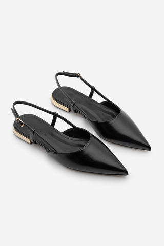 Kadın Sivri Burun Arkası Açık Babet Segos - Siyah