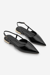 Kadın Sivri Burun Arkası Açık Babet Segos - Siyah