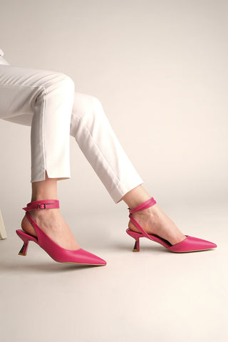 Kadın Stiletto Ayna Ökçe Detaylı Topuklu Ayakkabı Posten - Fuşya