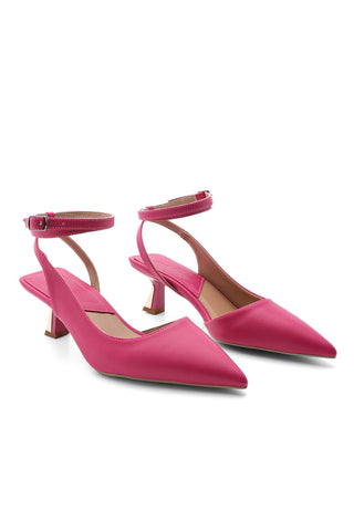 Kadın Stiletto Ayna Ökçe Detaylı Topuklu Ayakkabı Posten - Fuşya