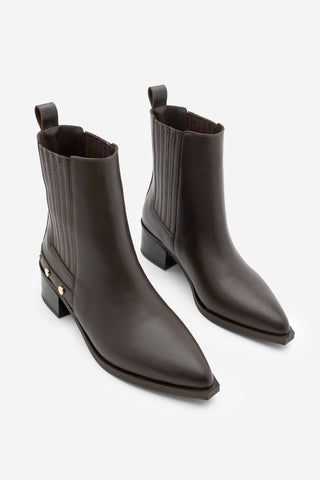 Kadın Sivri Burun Topuklu Bot Alura - Kahve