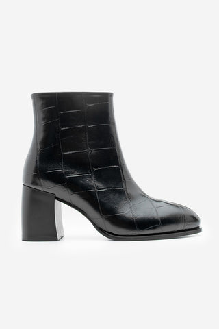 Kadın Kalın Topuklu Bot Verika - Siyah Croco