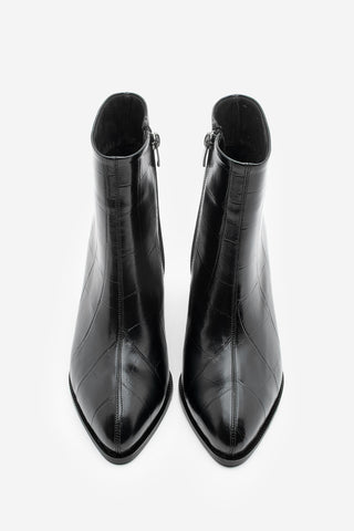 Kadın Kalın Topuklu Bot Verika - Siyah Croco