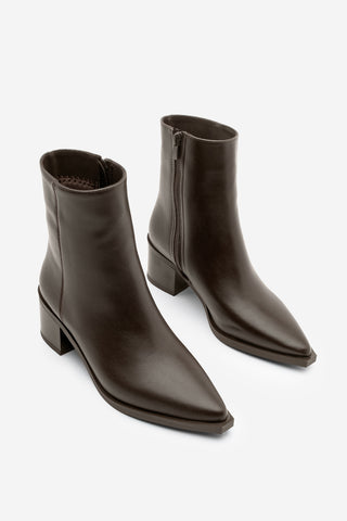 Kadın Sivri Burun Topuklu Bot Vorsis - Kahve