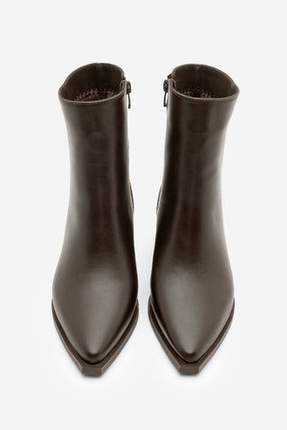 Kadın Sivri Burun Topuklu Bot Vorsis - Kahve