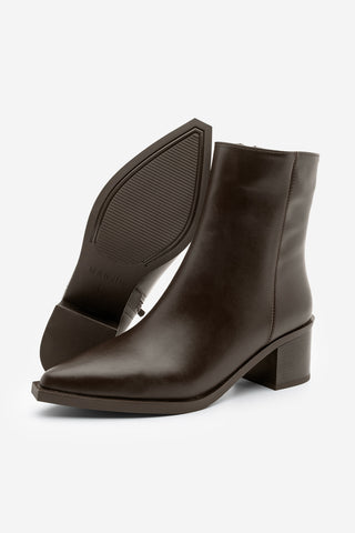 Kadın Sivri Burun Topuklu Bot Vorsis - Kahve