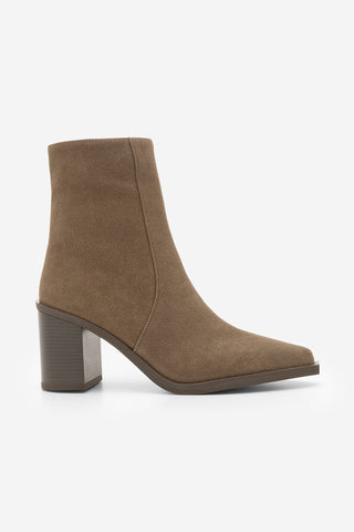Kadın Topuklu Bot Ranka - Kahve Süet