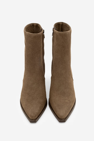 Kadın Topuklu Bot Ranka - Kahve Süet
