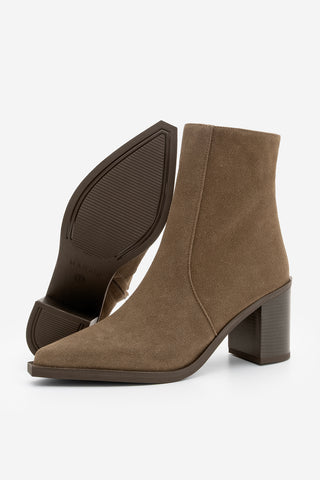Kadın Topuklu Bot Ranka - Kahve Süet