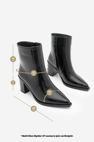 Kadın Topuklu Bot Ranka - Siyah