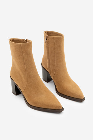 Kadın Topuklu Bot Ranka - Taba Süet