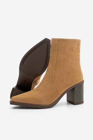 Kadın Topuklu Bot Ranka - Taba Süet