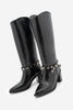 Kadın Fermuarsız Topuklu Çizme Fuslep - Siyah