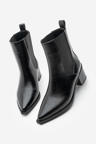 Kadın Sivri Burun Topuklu Bot Ropes - Siyah