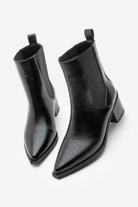 Kadın Sivri Burun Topuklu Bot Ropes - Siyah