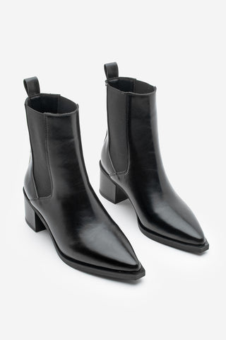 Kadın Sivri Burun Topuklu Bot Ropes - Siyah