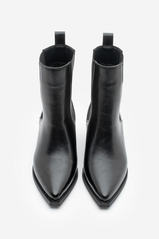 Kadın Sivri Burun Topuklu Bot Ropes - Siyah