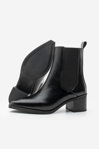Kadın Sivri Burun Topuklu Bot Ropes - Siyah