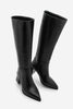 Kadın Fermuarsız Topuklu Çizme Runava - Siyah