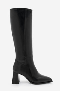 Kadın Fermuarsız Topuklu Çizme Runava - Siyah