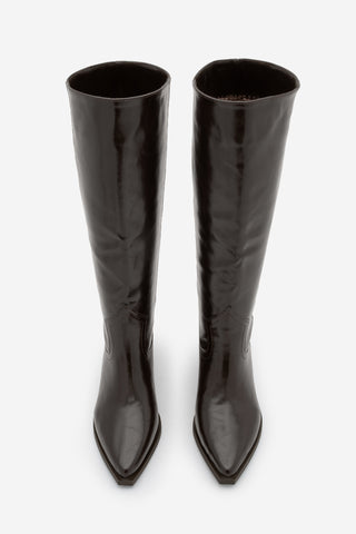 Kadın Sivri Burun Western Çizme Mivez - Kahve