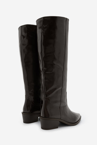 Kadın Sivri Burun Western Çizme Mivez - Kahve