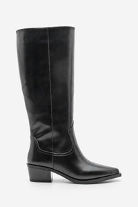 Kadın Sivri Burun Western Çizme Mivez - Siyah