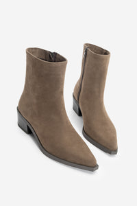 Kadın Sivri Burun Western Bot Tahis - Kahve Süet