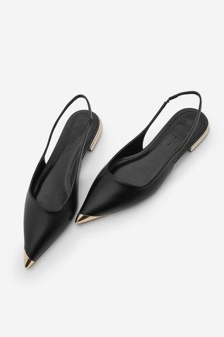 Kadın Sivri Burun Arkası Açık Babet Dufis - Siyah