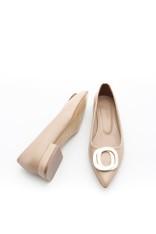 Kadın Sivri Burun Tokalı Babet Vegas - Bej