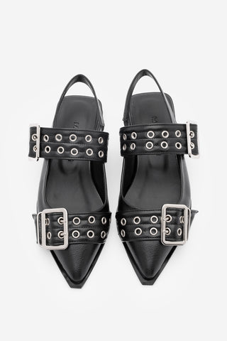 Kadın Troklu Çift Bantlı Babet Vitya - Siyah