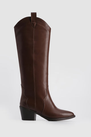 Kadın Western Topuklu Çizme Letoz - Kahve