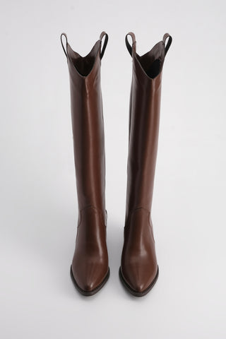 Kadın Western Topuklu Çizme Letoz - Kahve